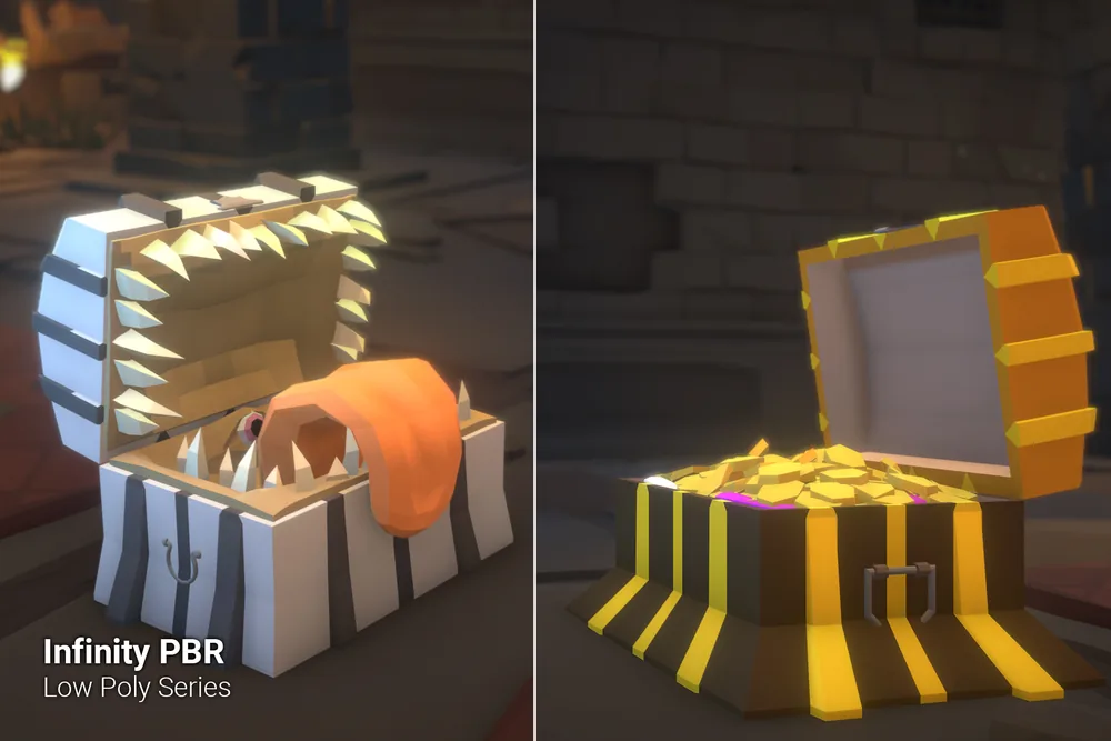 Low Poly Mushrooms & Mimics