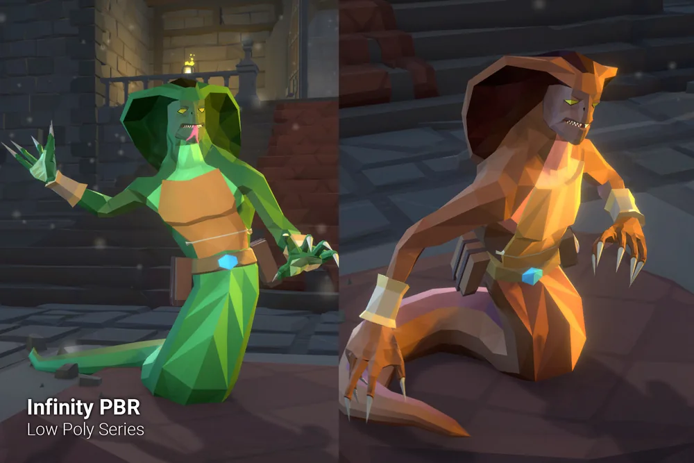 Low Poly Character – Serpent Warrior