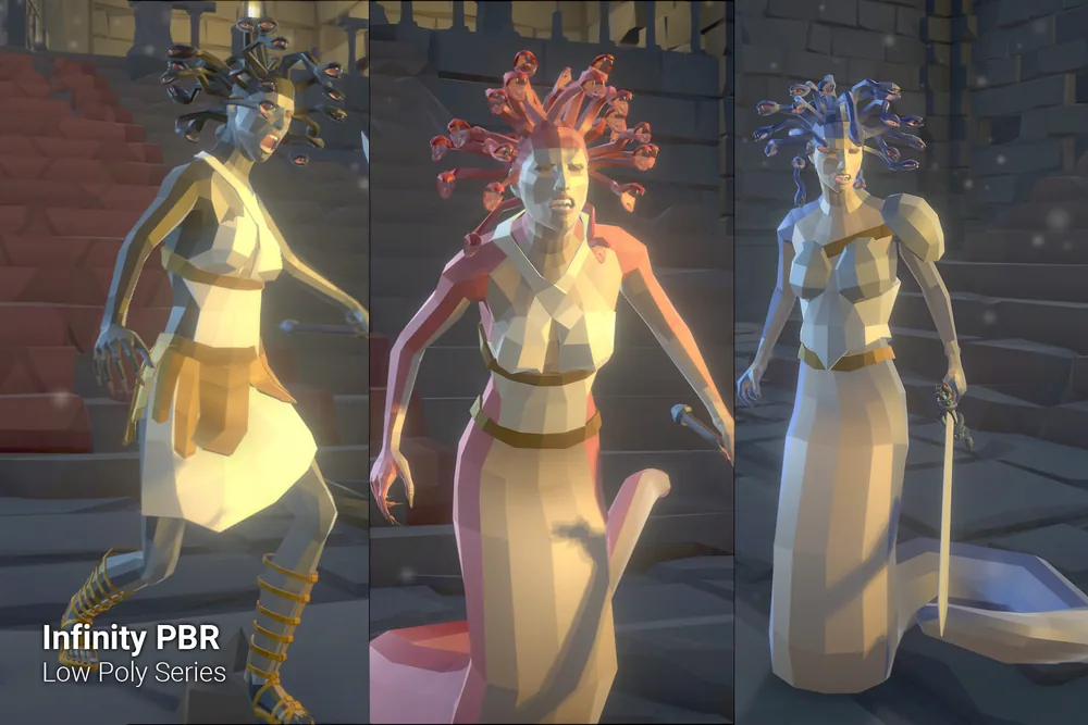 Low Poly Character – Medusa