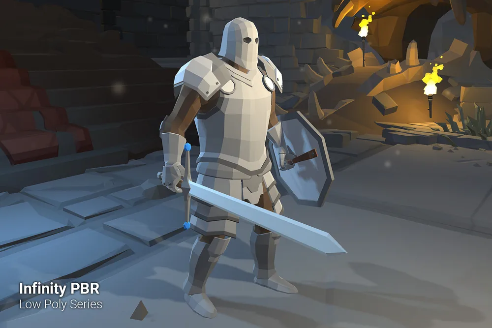 Low Poly Character – Metal Ghost Knight