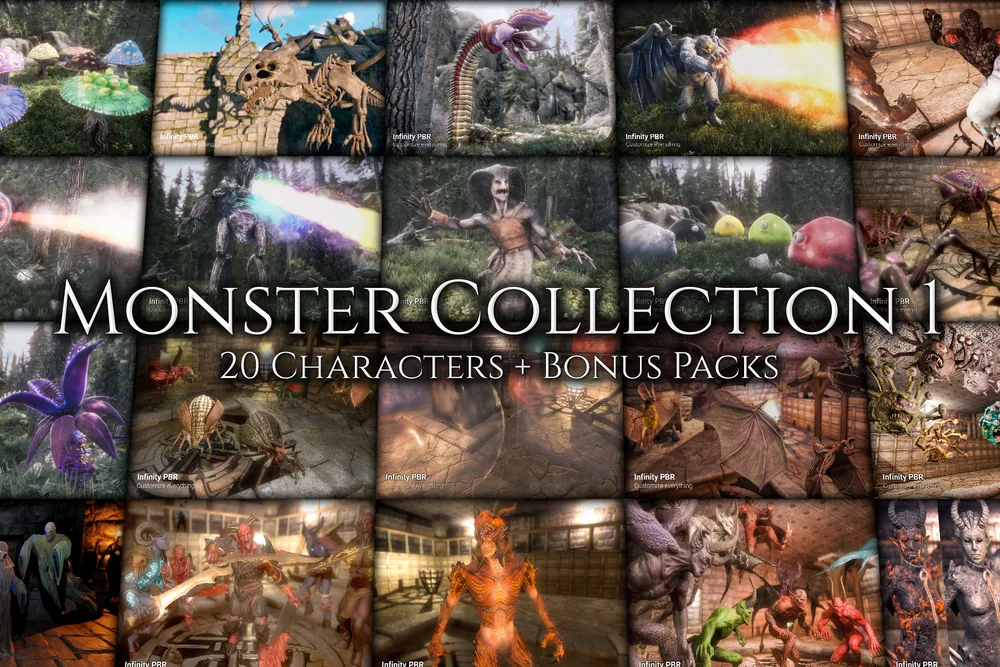 Monster Collection #1 – 20 Fantasy / RPG / FPS Customizable Monsters