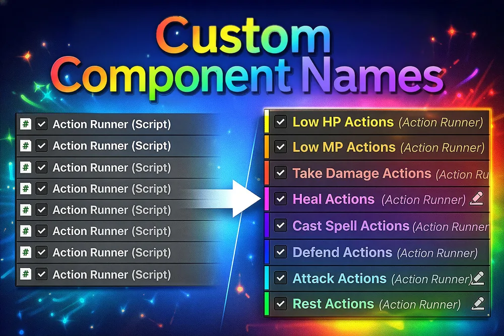 Custom Component Names – Display names + colors for Inspector component headers