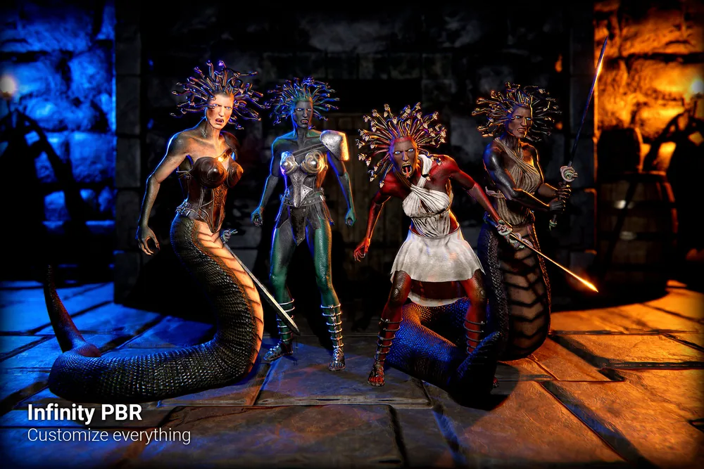 Medusa (Female) Human & Snake Mythology Pack PBR